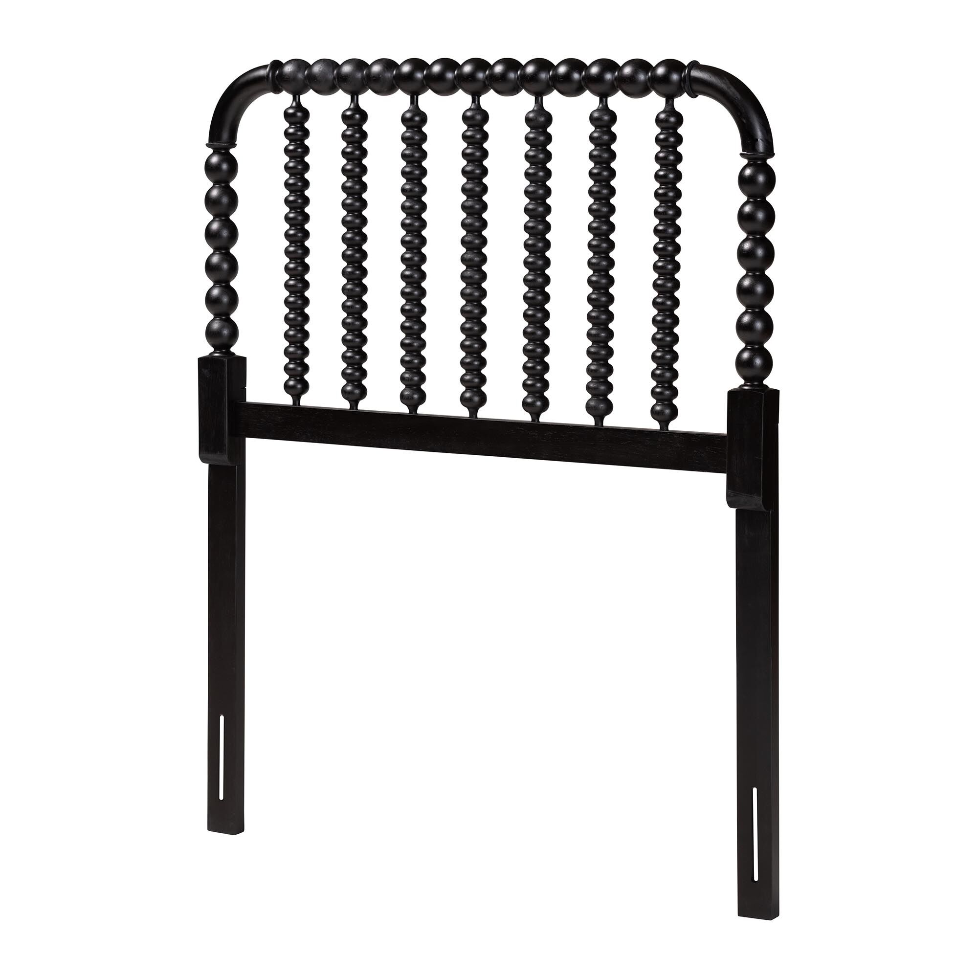 Finley Turned Bobbin Headboard, BLACK, alternate image number 1
