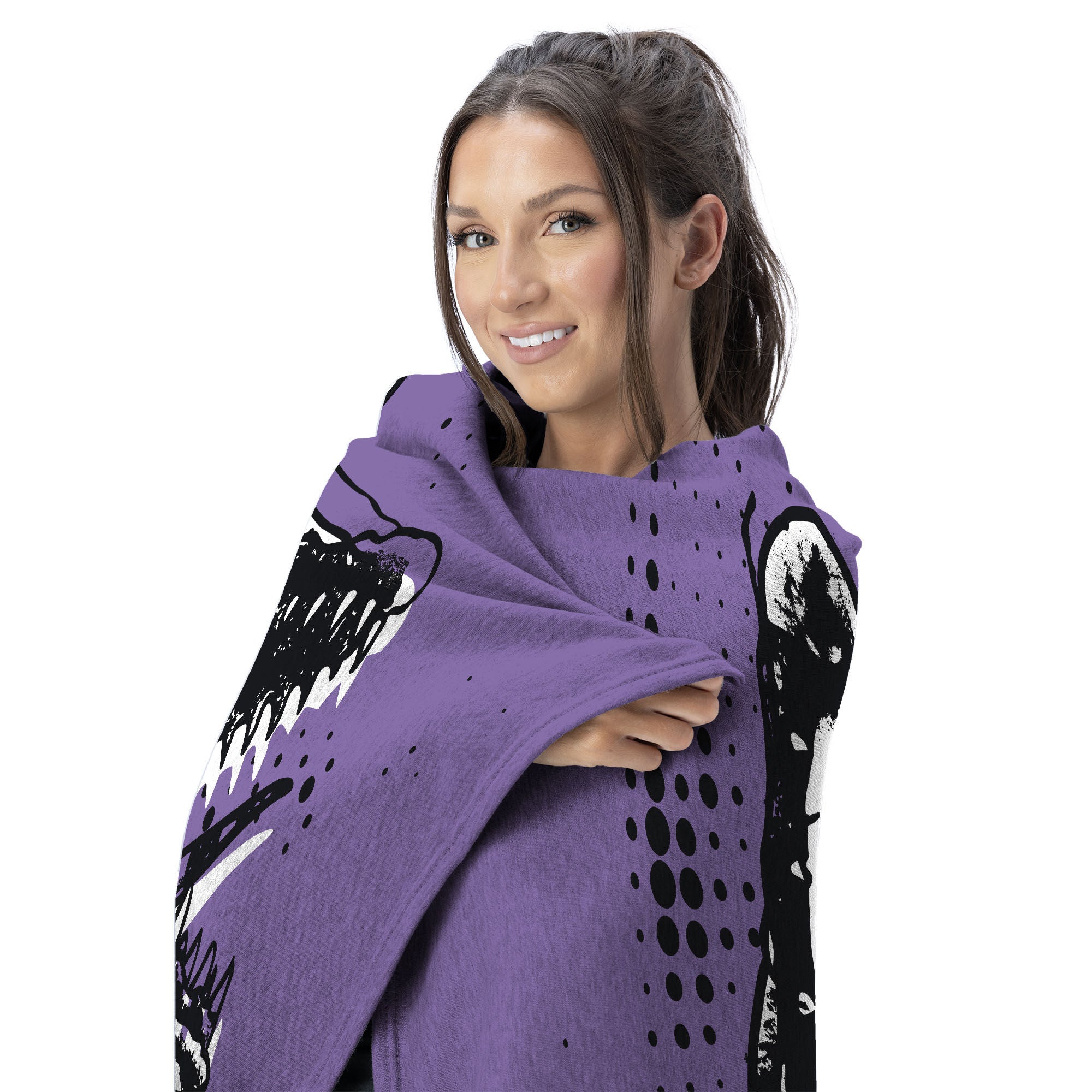 Warner Bros. Beetlejuice I Hate Sandworms Silk Touch Throw Blanket 40X50 Inches, PURPLE, alternate image number null