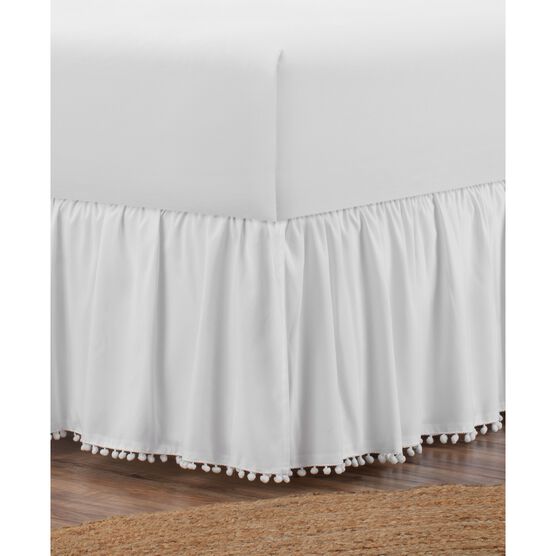 Belles & Whistles Pom Pom Trim 15" Drop Bed Skirt Brylane Home