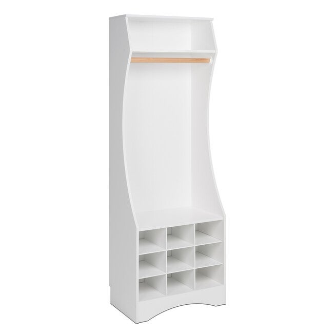 Prepac White Compact Wardrobe with Shoe Storage, , on-hover image number 1