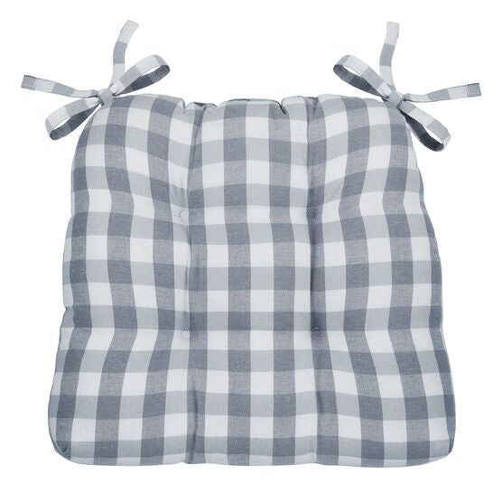Buffalo Check Tufted Chair Seat Cushions Set of Two, , alternate image number null
