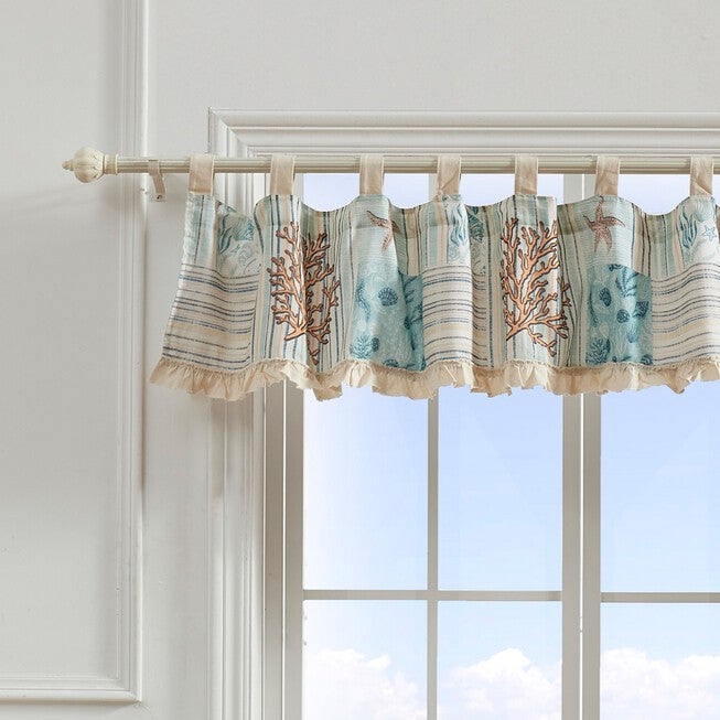 Key West Seafoam Window Valance , SEAFOAM, hi-res image number 0