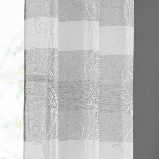 Silvia Semi Sheer Floral Grommet Panel Pair, , alternate image number null