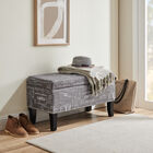 Stephanie Ottoman Grey Linen With Script, , alternate image number null