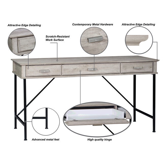 Saint Birch Elma Writing Desk In Washed Gray Writing Desk, , alternate image number 6