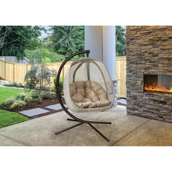 Hanging Egg Patio Chair - Bark, , on-hover image number null