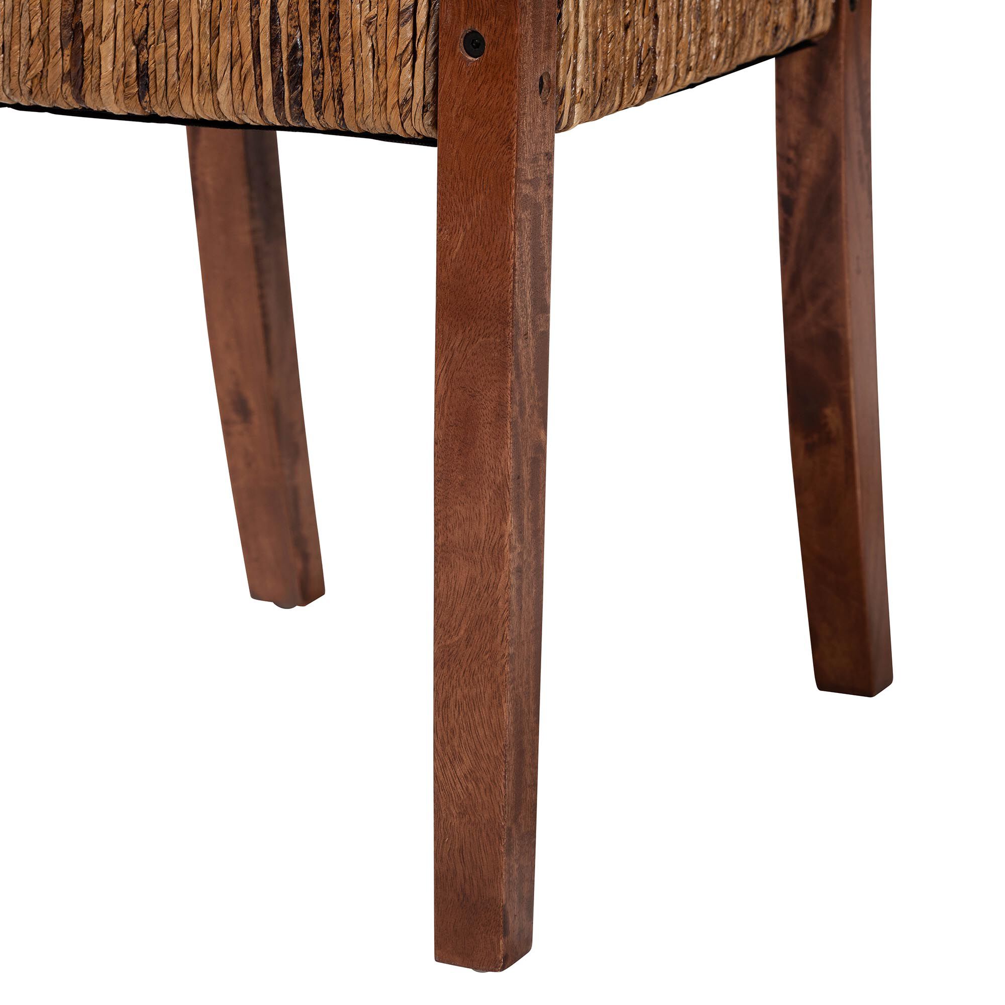 Chabela Handwoven Seagrass Dining Chair Set of 2- Solid Mango Wood Frame with Woven Seat and Backrest, BROWN, alternate image number 5
