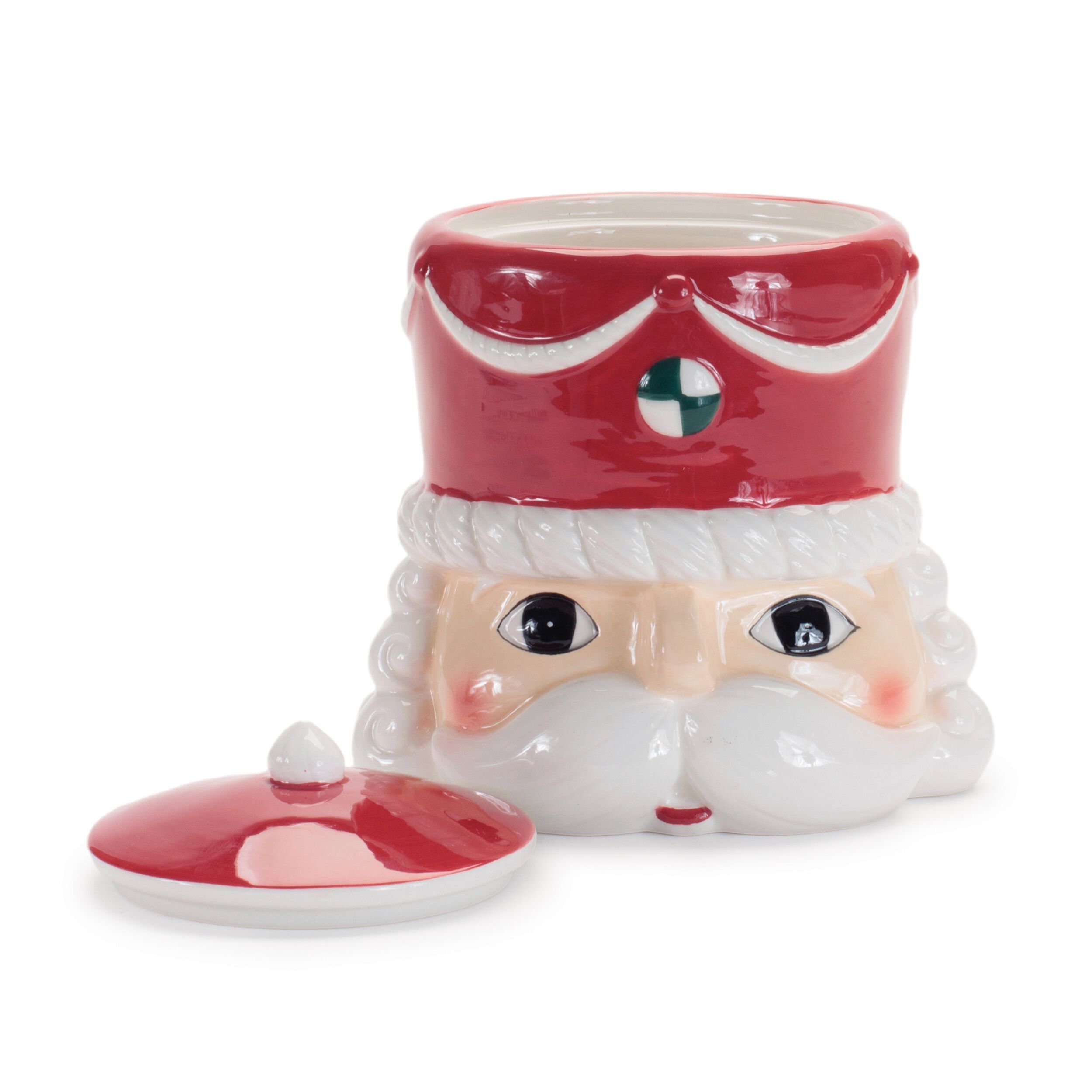 Ceramic Nutcracker Canister (Set of 2), WHITE RED GREEN, alternate image number 5