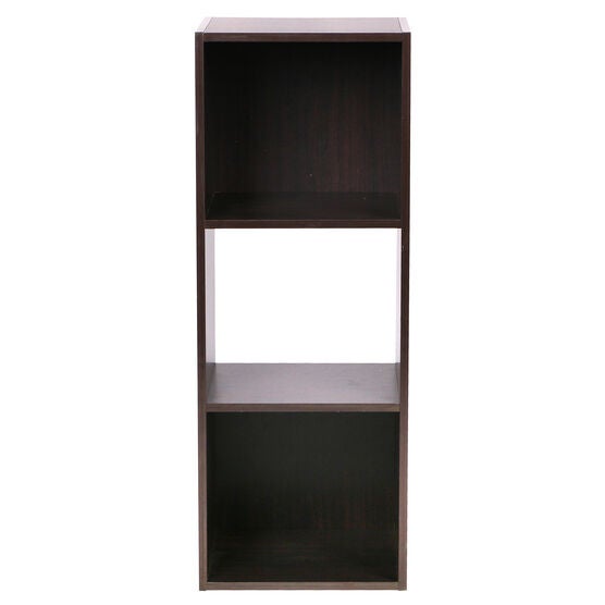 Home Basics Open and Enclosed 3 Cube MDF Storage Organizer Espresso, ESPRESSO, hi-res image number null