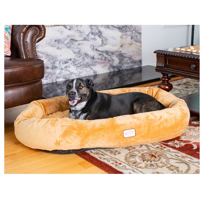 Bolstered Pet Bed and Mat, ultra-soft Dog Bed, Brown, Large, , alternate image number 3