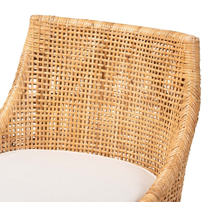 Bella Modern Bohemian Natural Brown Rattan Counter Stool, , alternate image number null