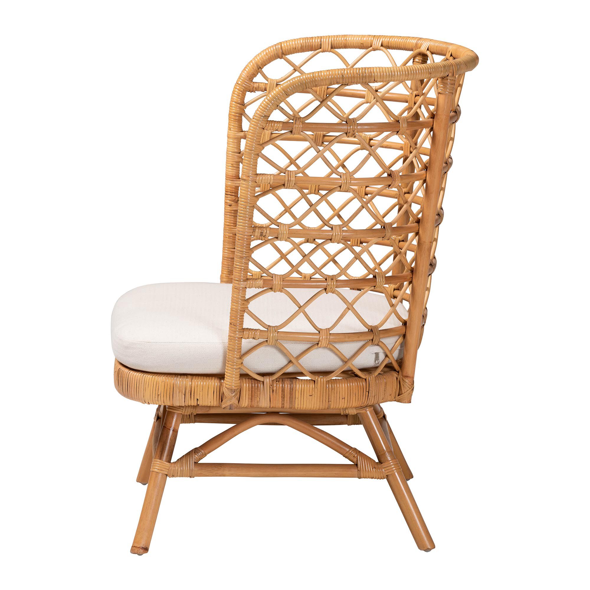 Tania Bohemian Light Honey Rattan Accent Chair, LIGHT, alternate image number 3