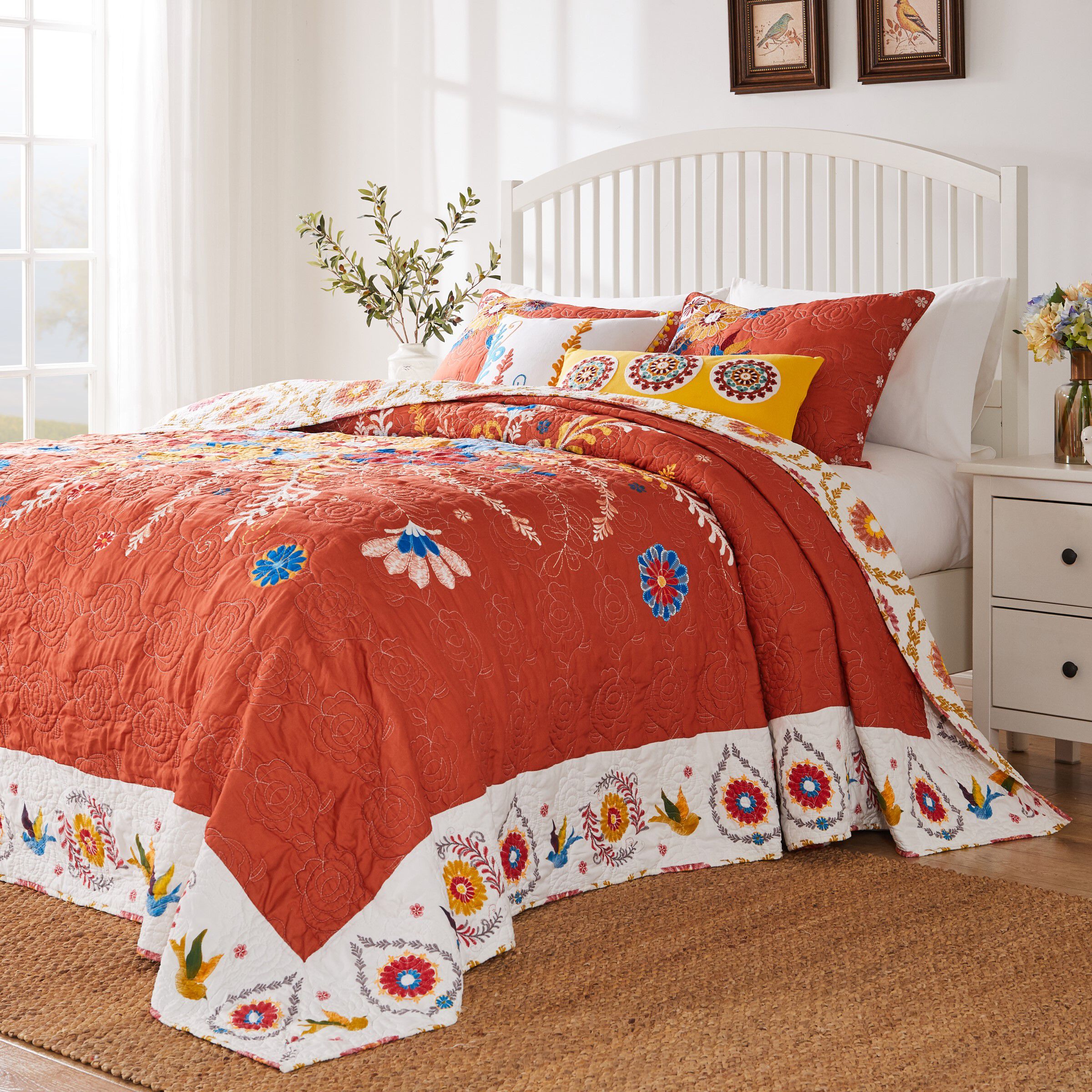 Topanga Cotton Quilted Bedspread Set, MULTI, hi-res image number 0
