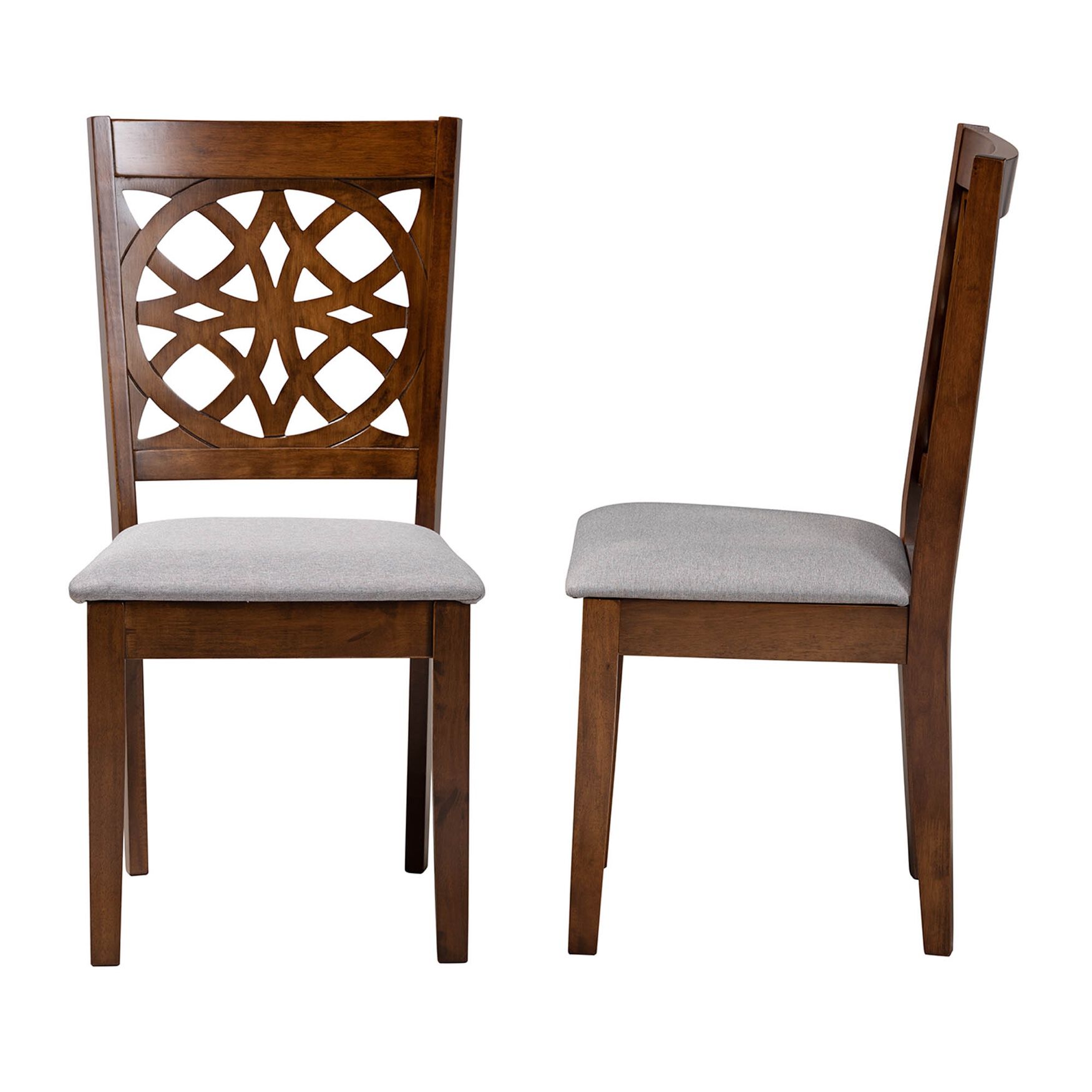 Abigail Modern Grey Fabric and Walnut Brown Finished Wood 2-Piece Dining Chair Set, , alternate image number 22