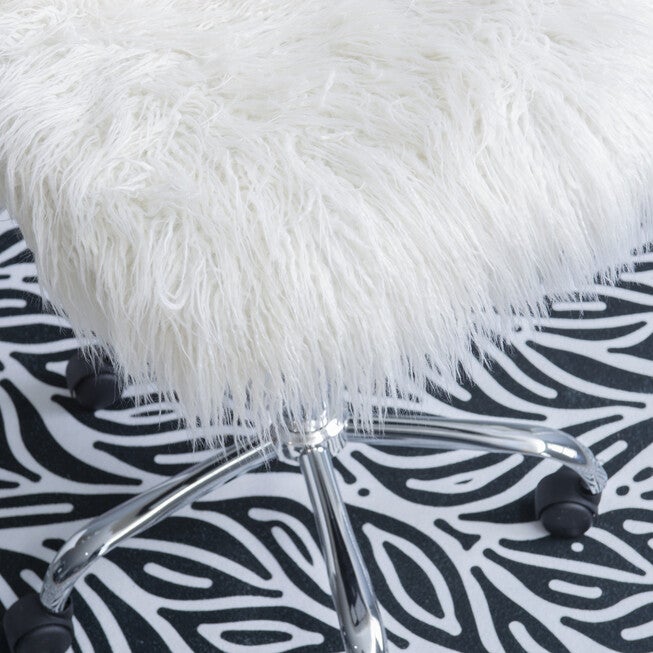 Faux Flokati Armless Office Chair, , alternate image number 4