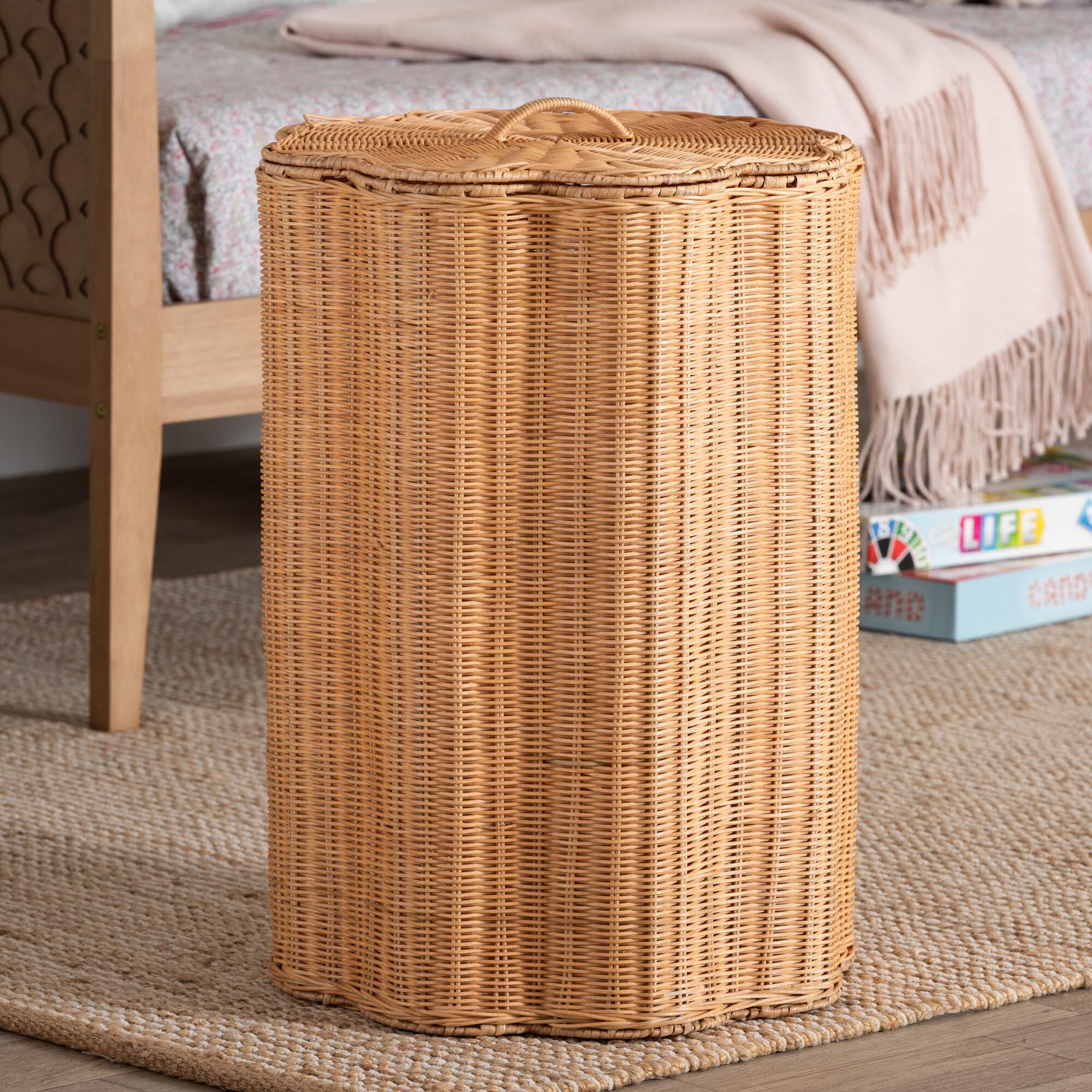 Danilo Natural Rattan Laundry Hamper, HONEY, alternate image number 5