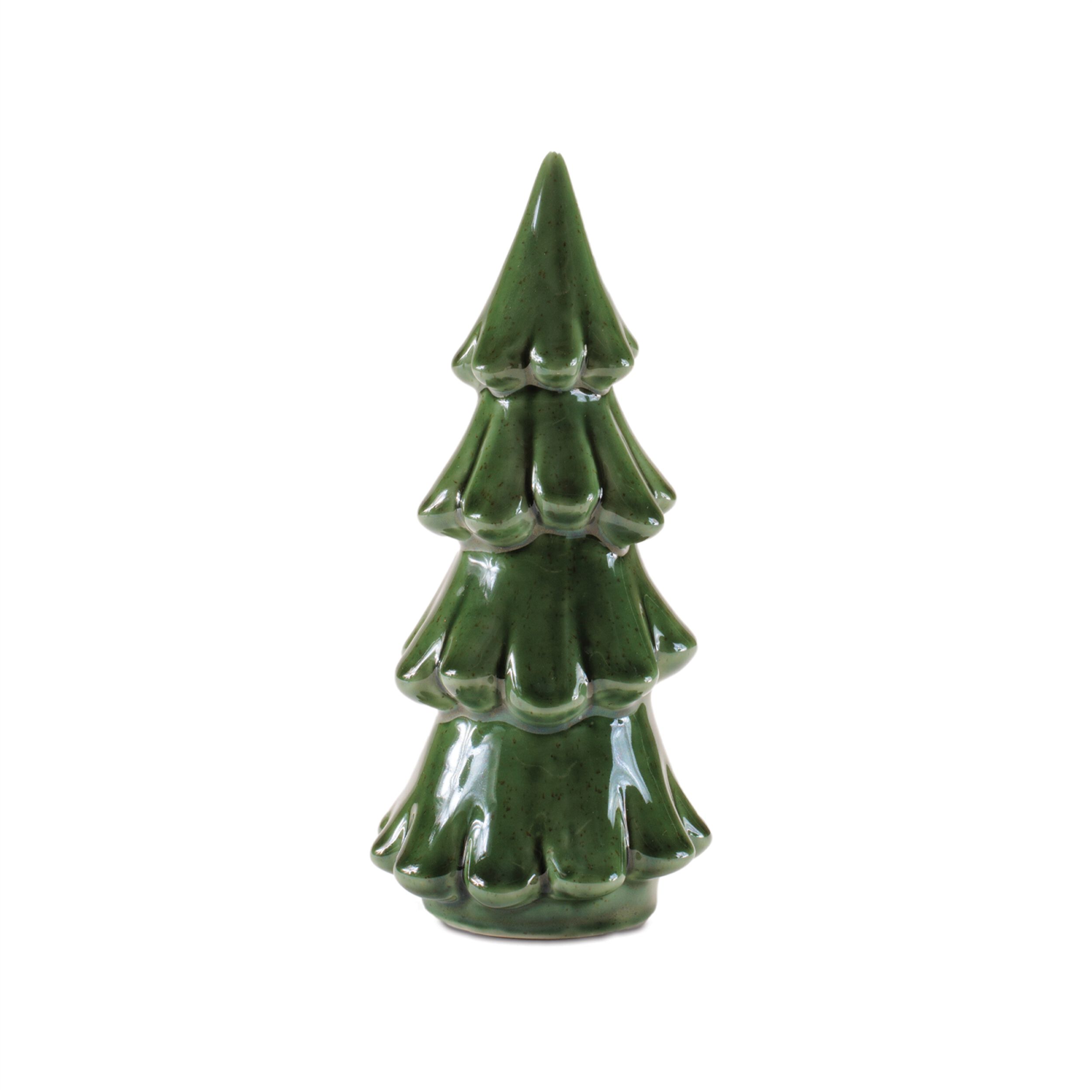 Scalloped Ceramic Pine Tree (Set of 3), GREEN, alternate image number 4
