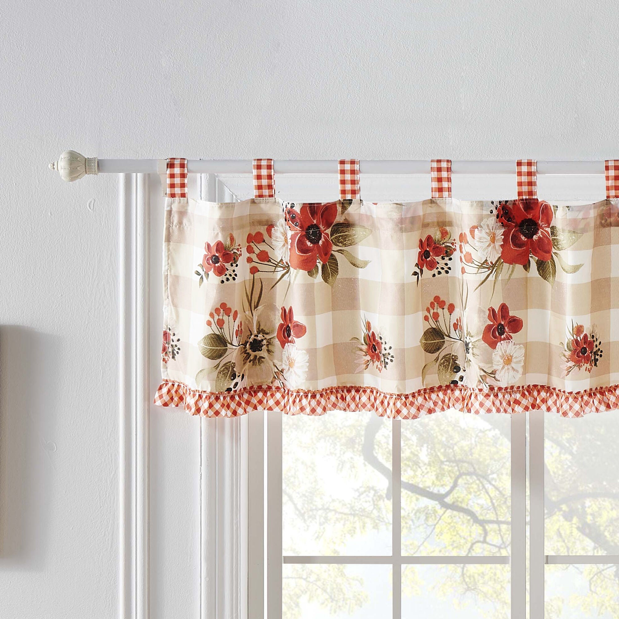 Wheatly Window Treatment Valance Curtains, TRUFFLE, hi-res image number 0