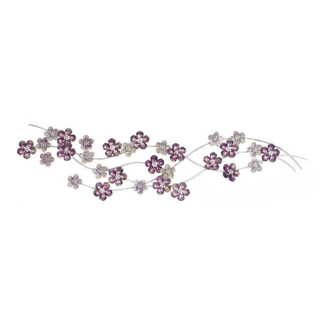 Purple Metal Glam Floral Wall Decor, PURPLE, hi-res image number 0