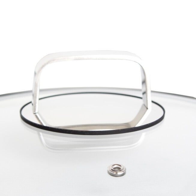 LIVWELL DiamondClad™ 12 inches Tempered Glass Lid with Silicone Rim, Cool Touch Insulated Handle, Dishwasher Safe – Clear, CLEAR, alternate image number null