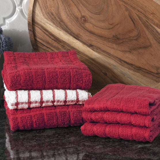 Terry Kitchen Towels And Dish Cloths, Set Of 6 | Brylane Home