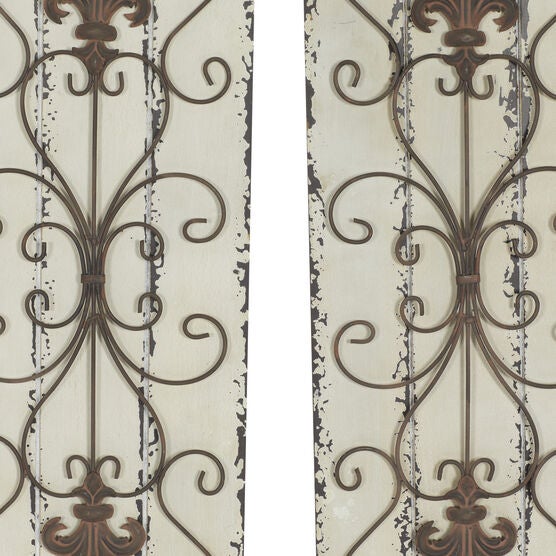 Set Of 2 White Wood Rustic Wall Décor, , alternate image number null