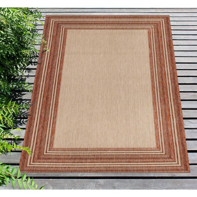 Liora Manne Carmel Multi Border Indoor/Outdoor Rug Green 23 inchesX7 feet 6 inches, , alternate image number null