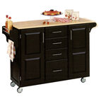 Large Black Finish Create a Cart with Wood Top, BLACK WOOD, hi-res image number null