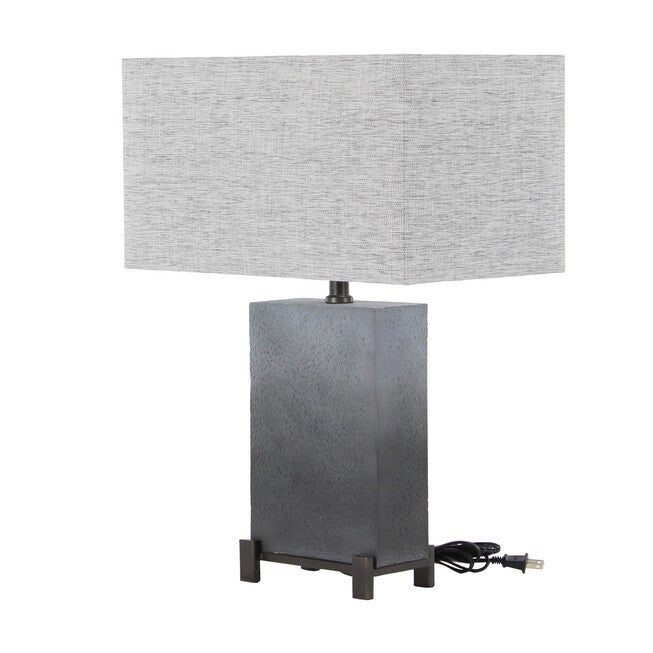 Grey Polystone Transitional Table Lamp, , alternate image number 4