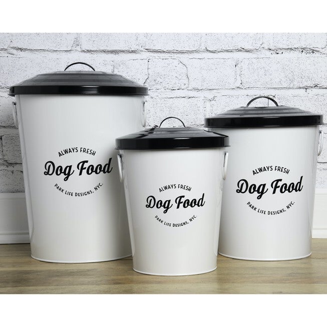 Andreas White Large 25Lbs Pet Dog Cat Food Bin, , on-hover image number null