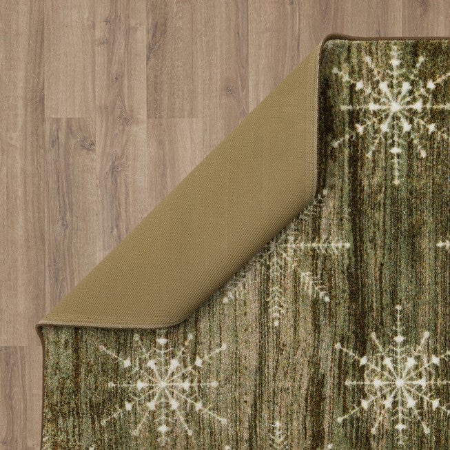 Barnwood Snowflakes Driftwood Kitchen Rug, , alternate image number null