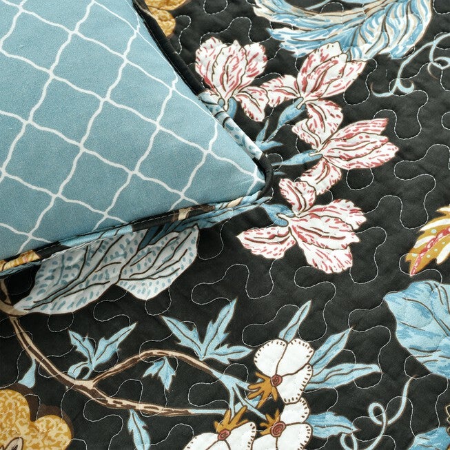 Lush Décor Sydney Quilt Black/Blue 3Pc Set, , alternate image number 19
