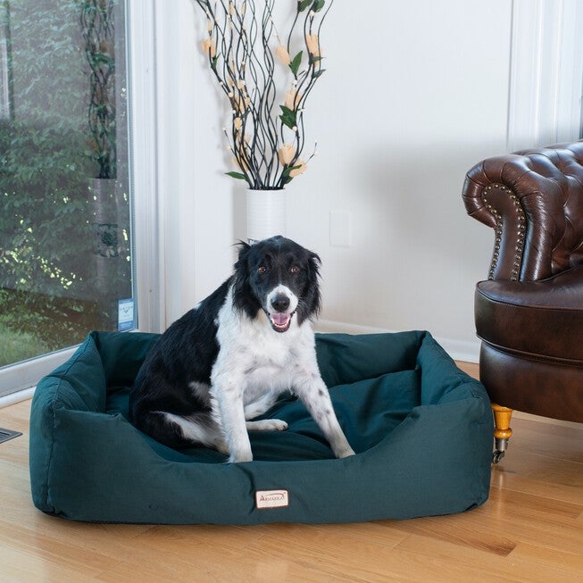Bolstered Dog Bed, Anti-Slip Pet Bed, Laurel Green, Medium, , on-hover image number null