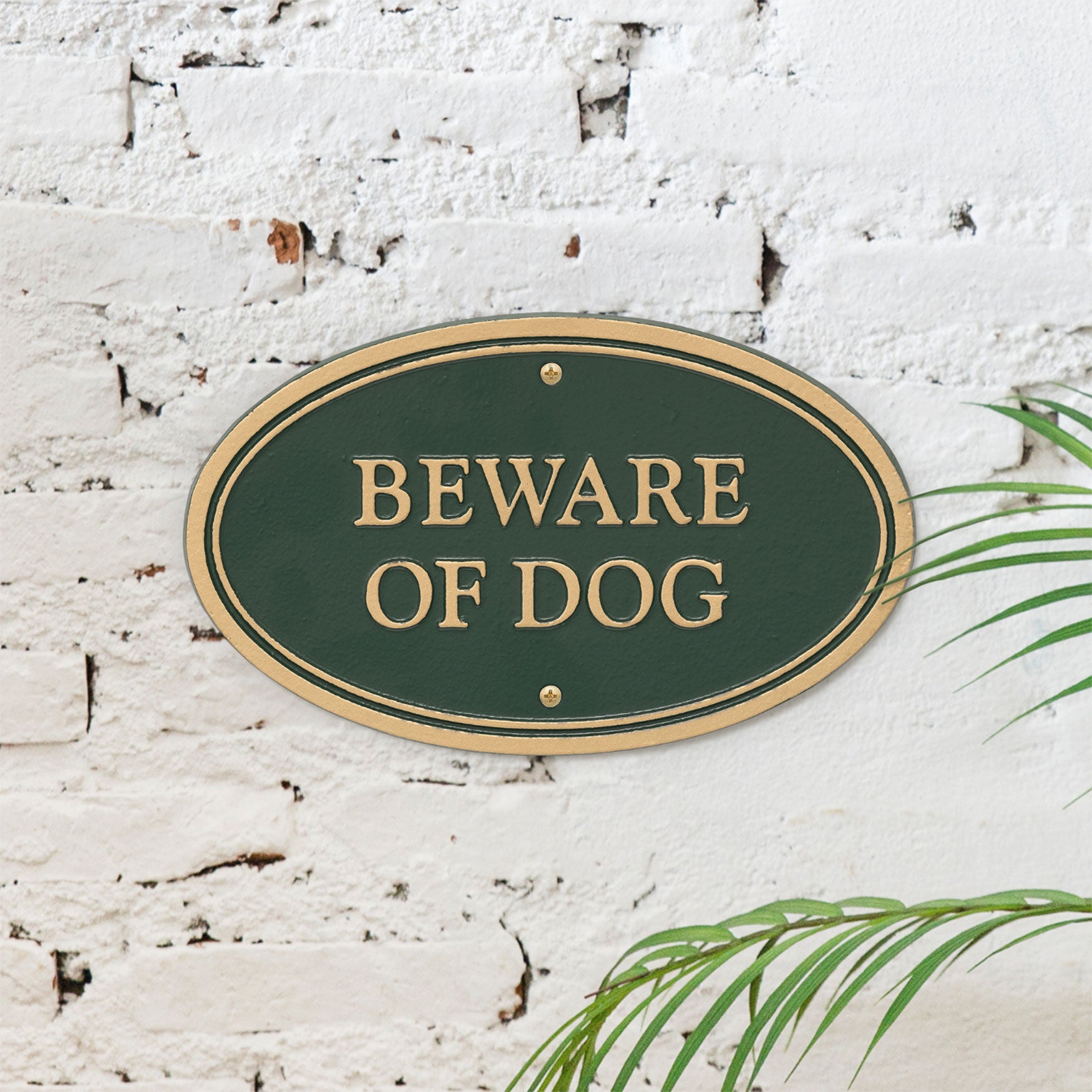 Beware of Dog Oval Wall/Lawn Statement Plaque, , alternate image number 5