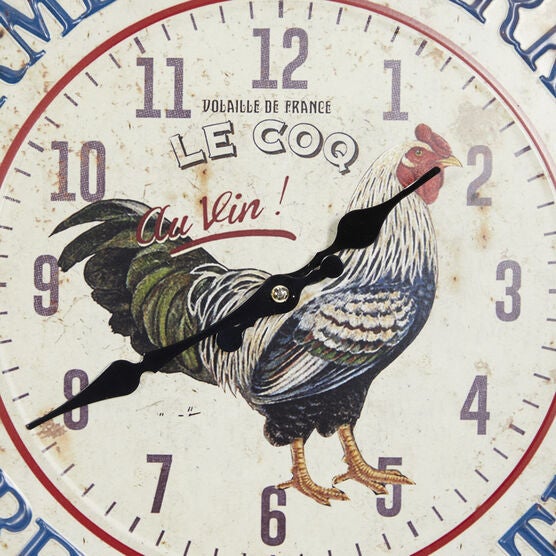 Set Of 2 Black Metal Farmhouse Wall Clock, , alternate image number null