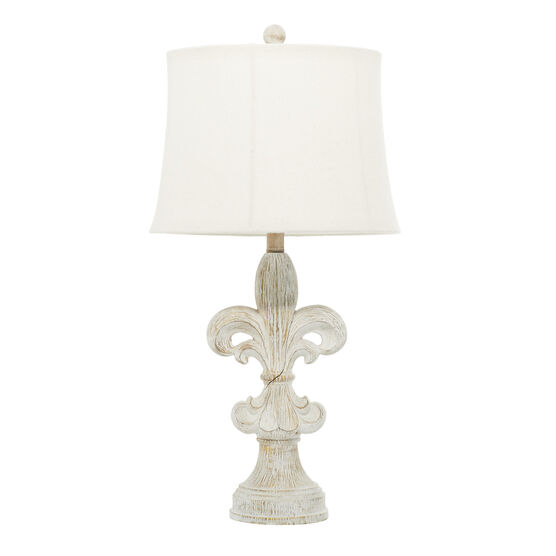 Set Of 2 White Polystone French Country Table Lamp, WHITE, hi-res image number null