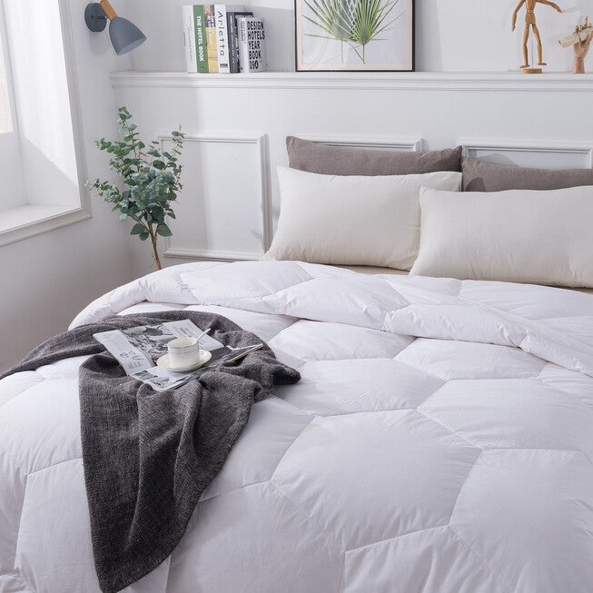 Honeycomb Stitch Down Alternative Comforter, White, , alternate image number 6