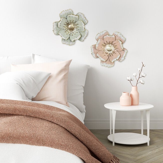 Layered Green Metal Flower Wall Decor, , alternate image number null