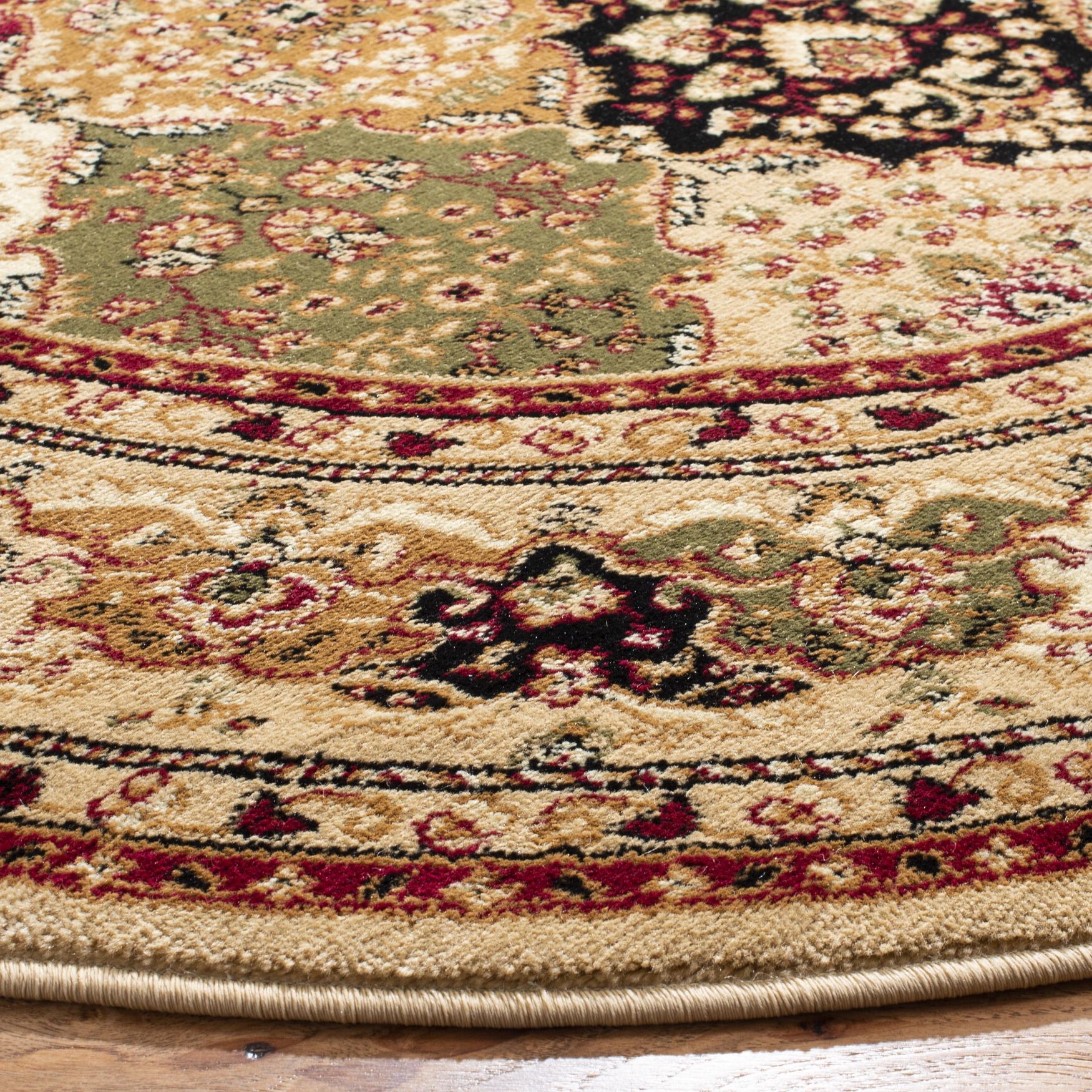 Lyndhurst 221 Multi / Beige 5'-3 inches X 5'-3 inches Round Round Rug, , alternate image number 2