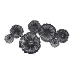 Grey Metal Eclectic Floral Wall Decor, , alternate image number null
