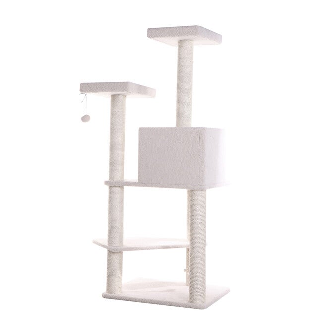 Real Wood 57 inches Fleece Covered Cat Tree Climber, , alternate image number null