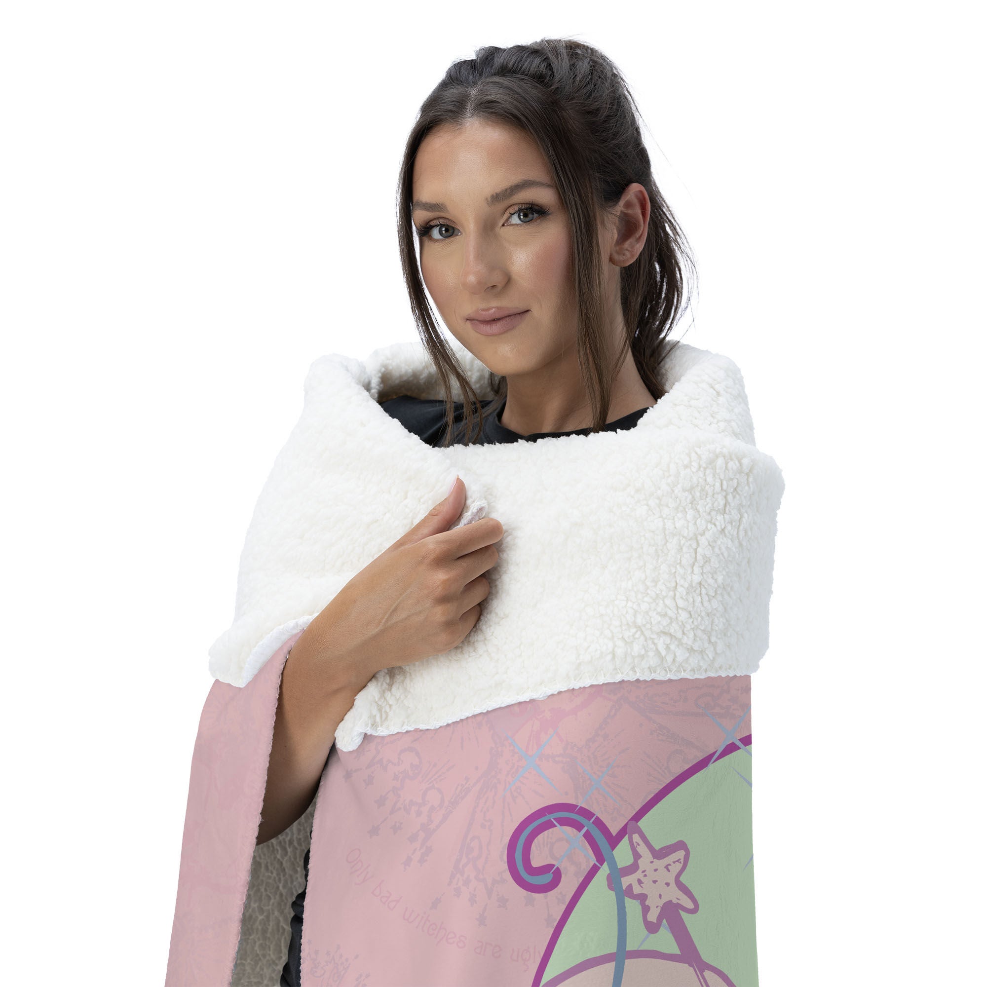 Warner Bros. The Wizard of Oz Glinda Pattern Silk Touch Sherpa Throw Blanket 50x60 Inches, PINK, alternate image number 2