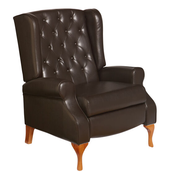 Oversized Queen Anne Style Tufted Wingback Recliner, , alternate image number null