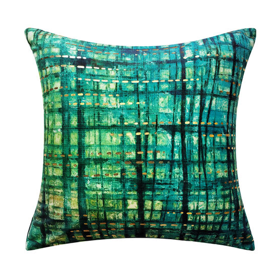 Edie@Home Velvet Rainforest Metallic Decorative Pillow Dec Pillow, MEDIUM GREEN, hi-res image number null