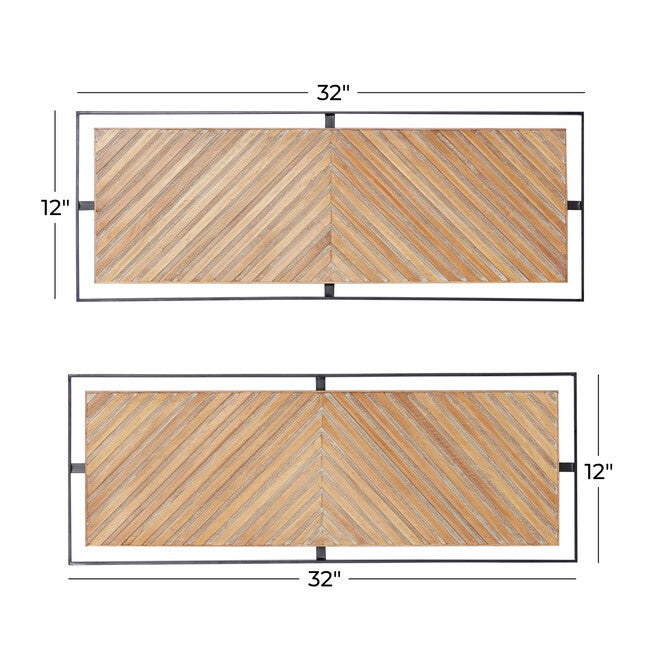 Set Of 2 Brown Metal Farmhouse Wall Décor, , alternate image number null