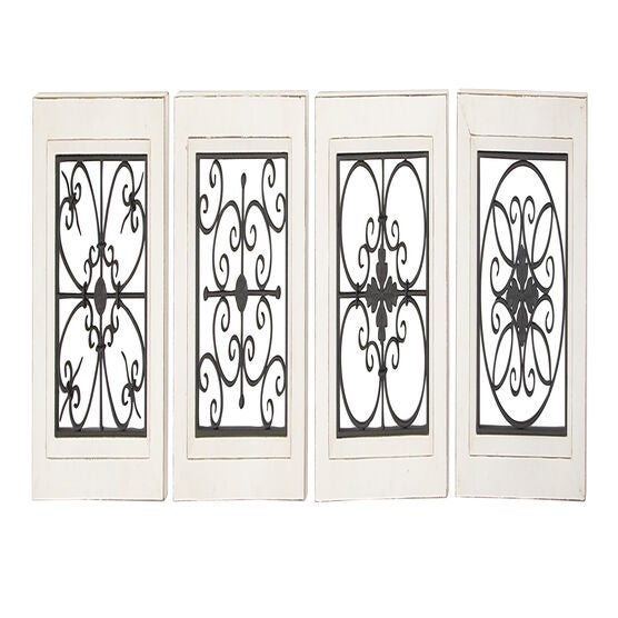 Set Of 4 Black Wood Farmhouse Wall Décor, , alternate image number null
