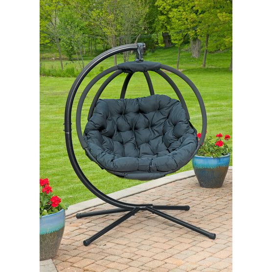 Hanging Ball Chair with Stand in Overland Black, , alternate image number null