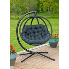 Hanging Ball Chair with Stand in Overland Black, , alternate image number 4