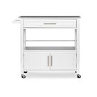 Cameron White Kitchen Cart With Granite Top, , alternate image number null