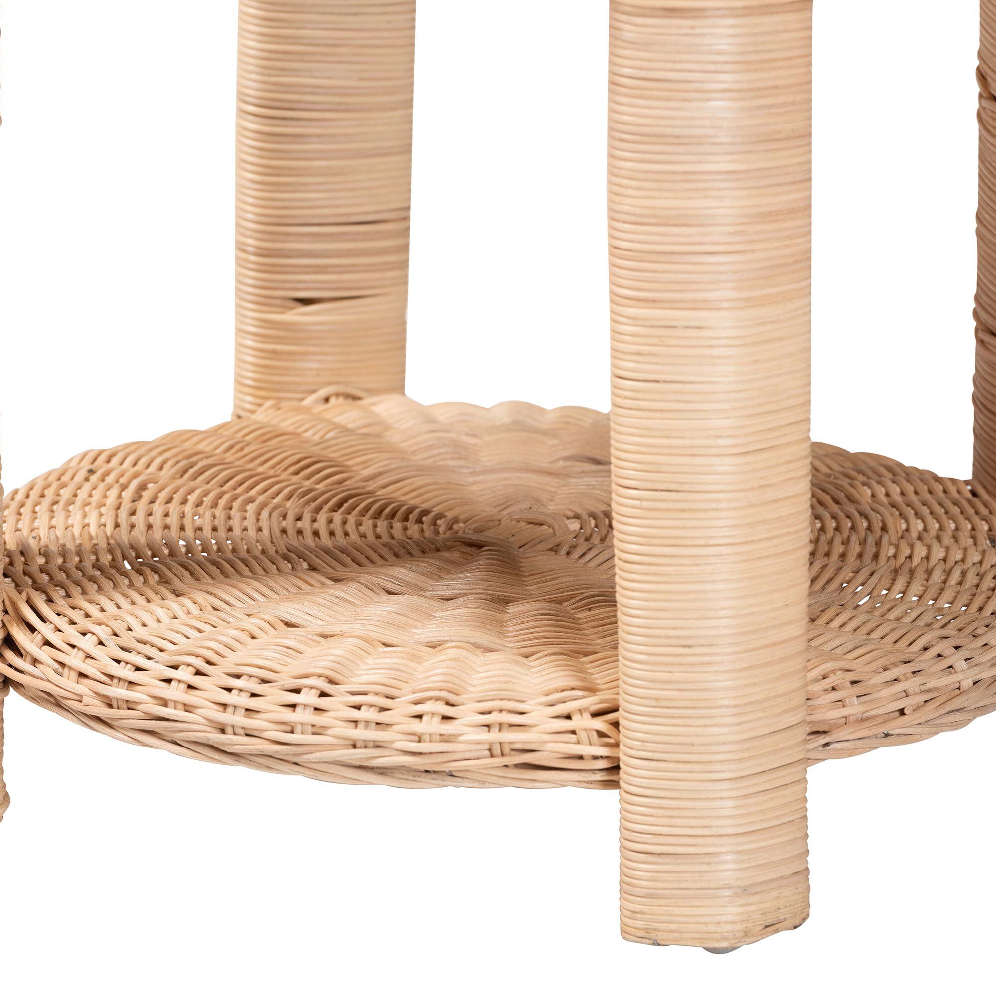 Latoya Natural Rattan End Table, BROWN, alternate image number 4